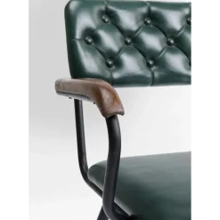 Chaise A. Acc. Salsa.Cuir Vert Fonce