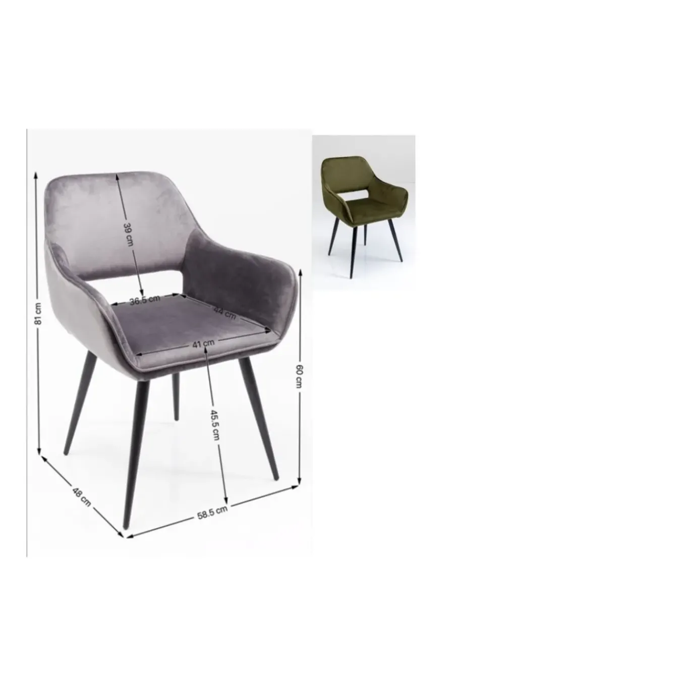Chaise A. Acc. San Francisco Vert Fonce
