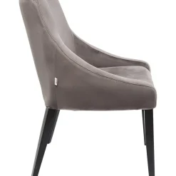 Chaise Black Mode Velours Gris