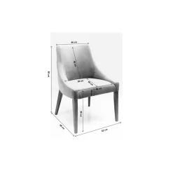 Chaise Black Mode Velours Gris