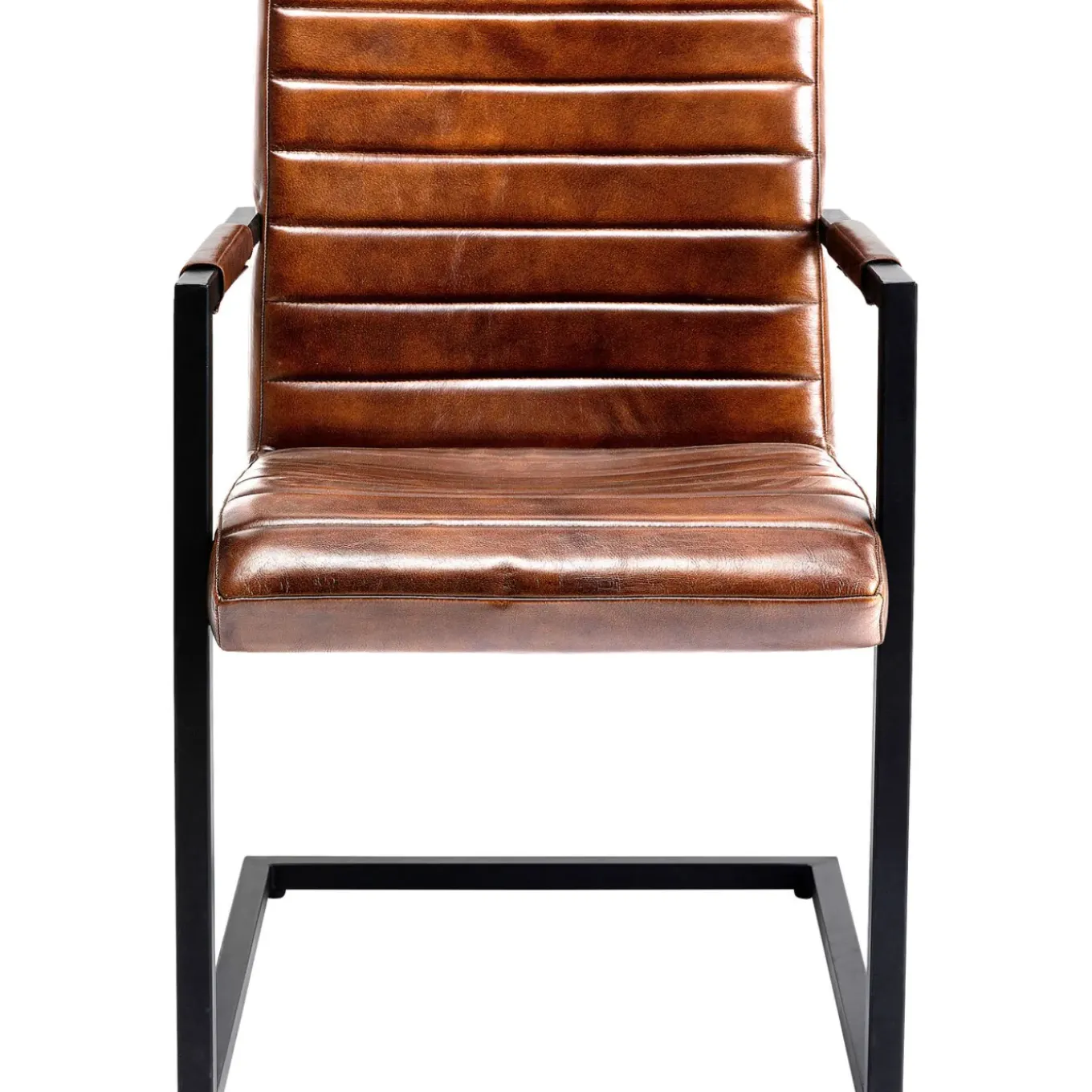 Chaise Cantilever Lola Cuir Marron