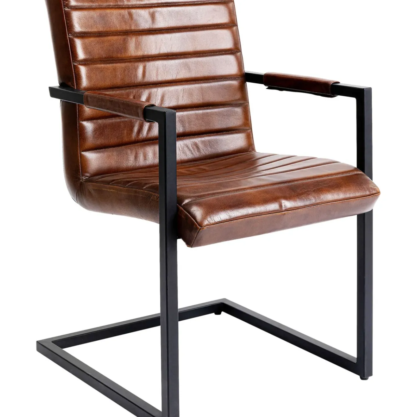 Chaise Cantilever Lola Cuir Marron