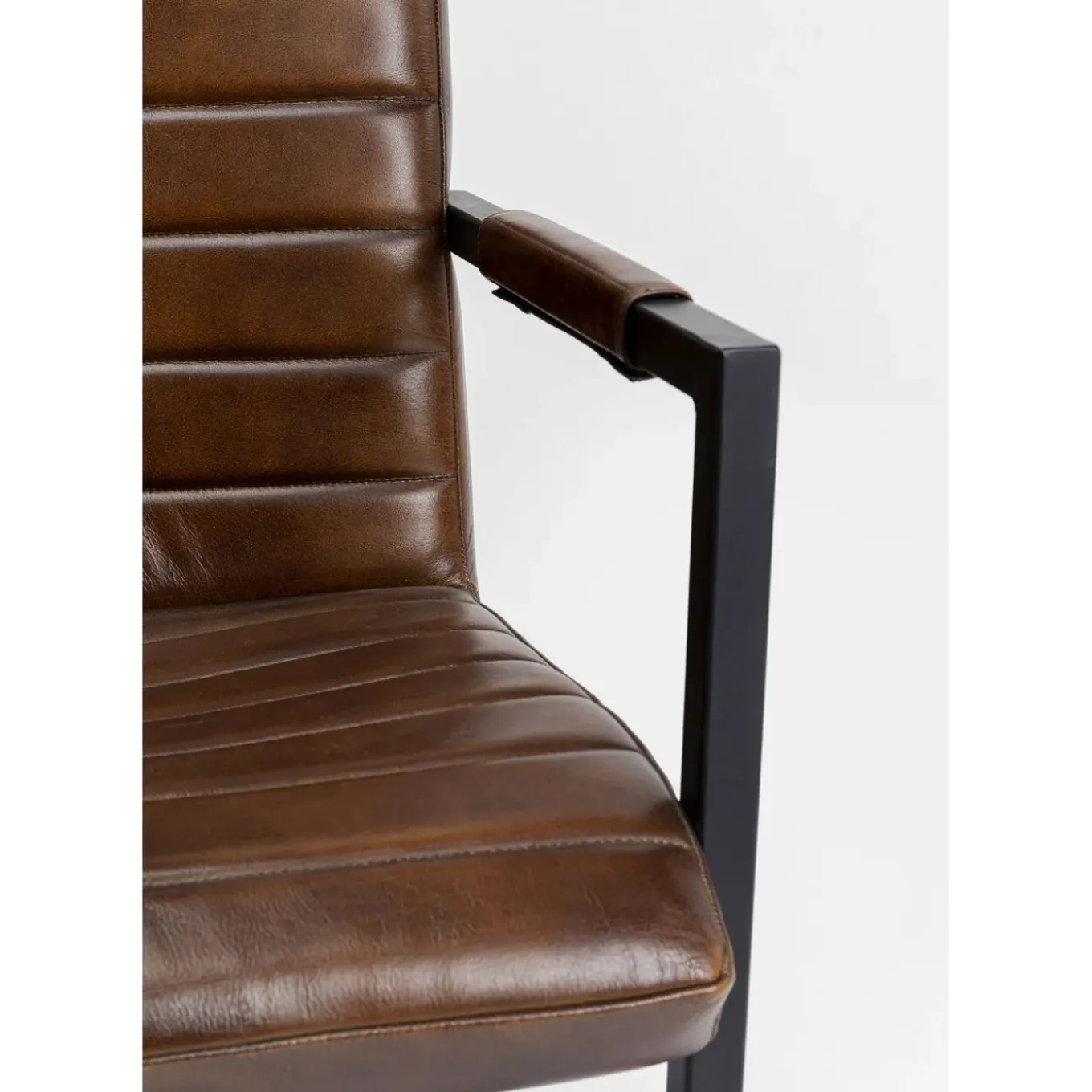 Chaise Cantilever Lola Cuir Marron