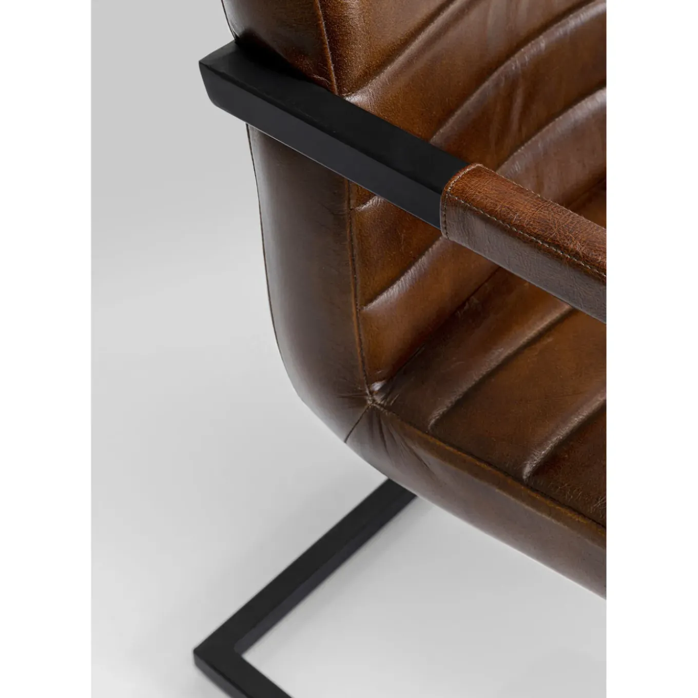 Chaise Cantilever Lola Cuir Marron