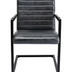 Chaise Cantilever Lola Cuir Gris