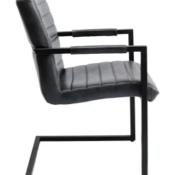 Chaise Cantilever Lola Cuir Gris