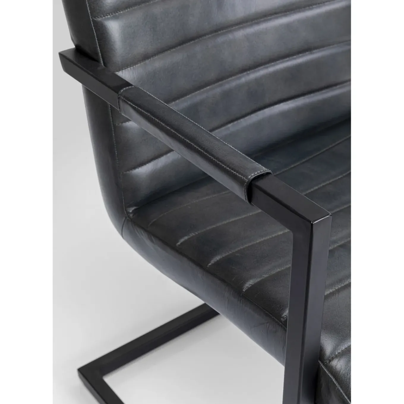 Chaise Cantilever Lola Cuir Gris