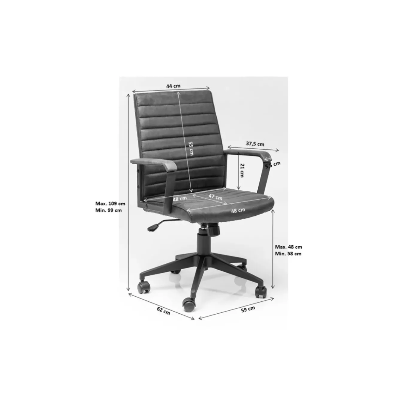 Chaise De Bureau Labora Dossier Bas Noir