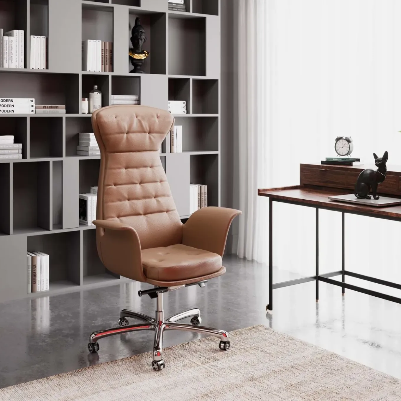 Chaise De Bureau Pivotante Brady Argente