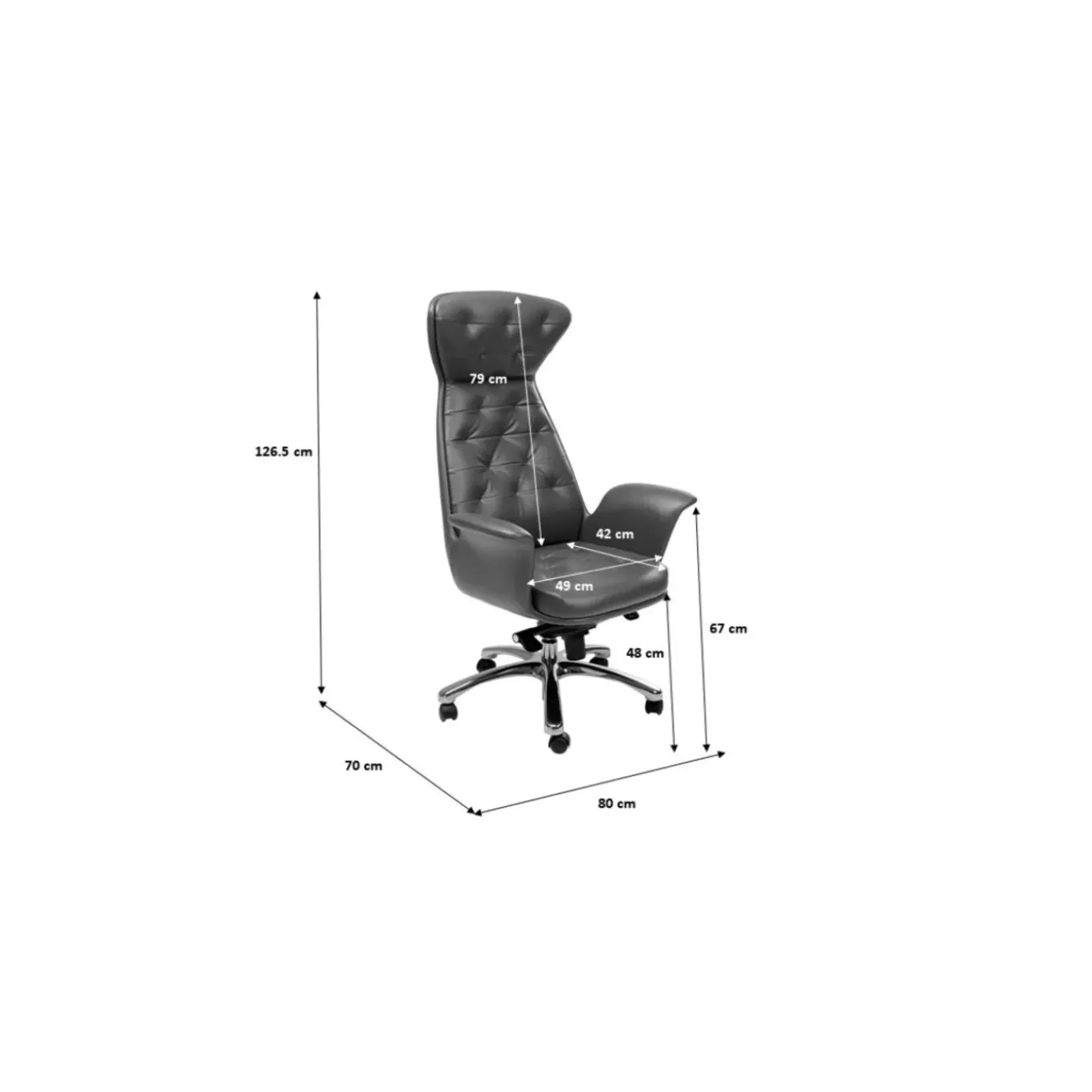 Chaise De Bureau Pivotante Brady Argente