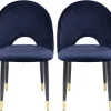 Chaise Iris Velours Bleu (2/Set)