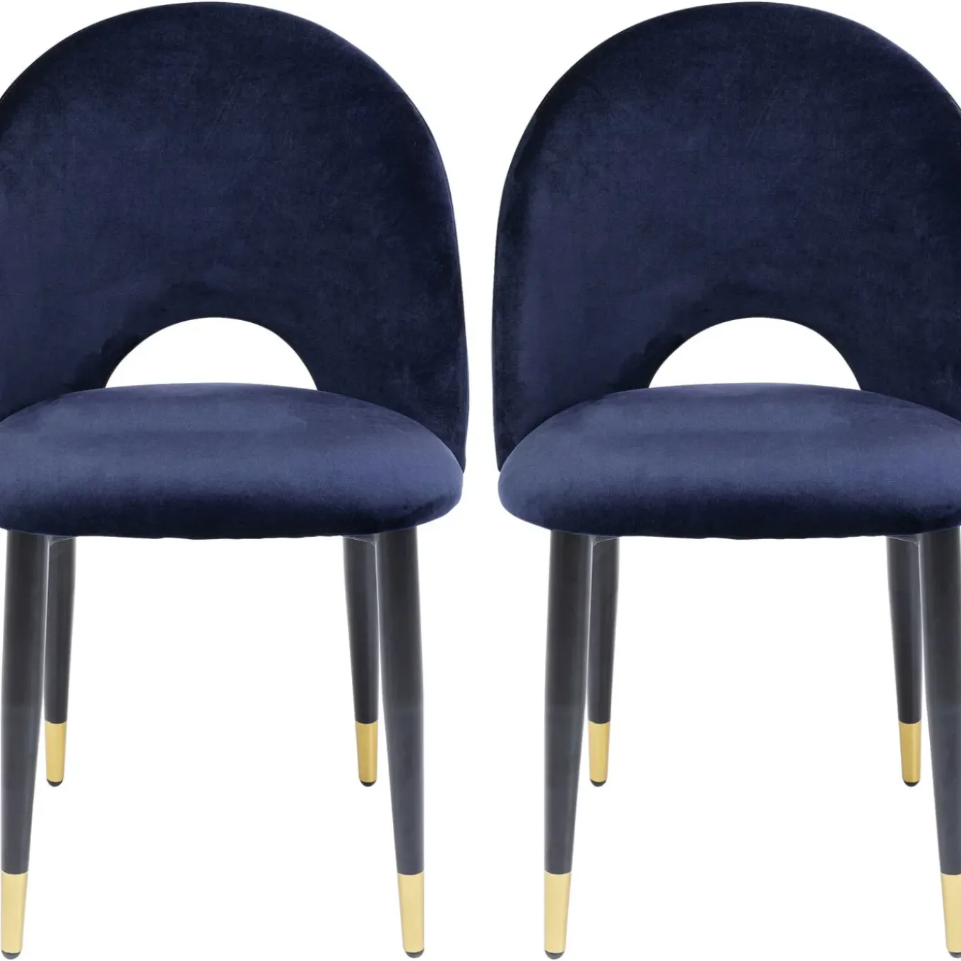 Chaise Iris Velours Bleu (2/Set)