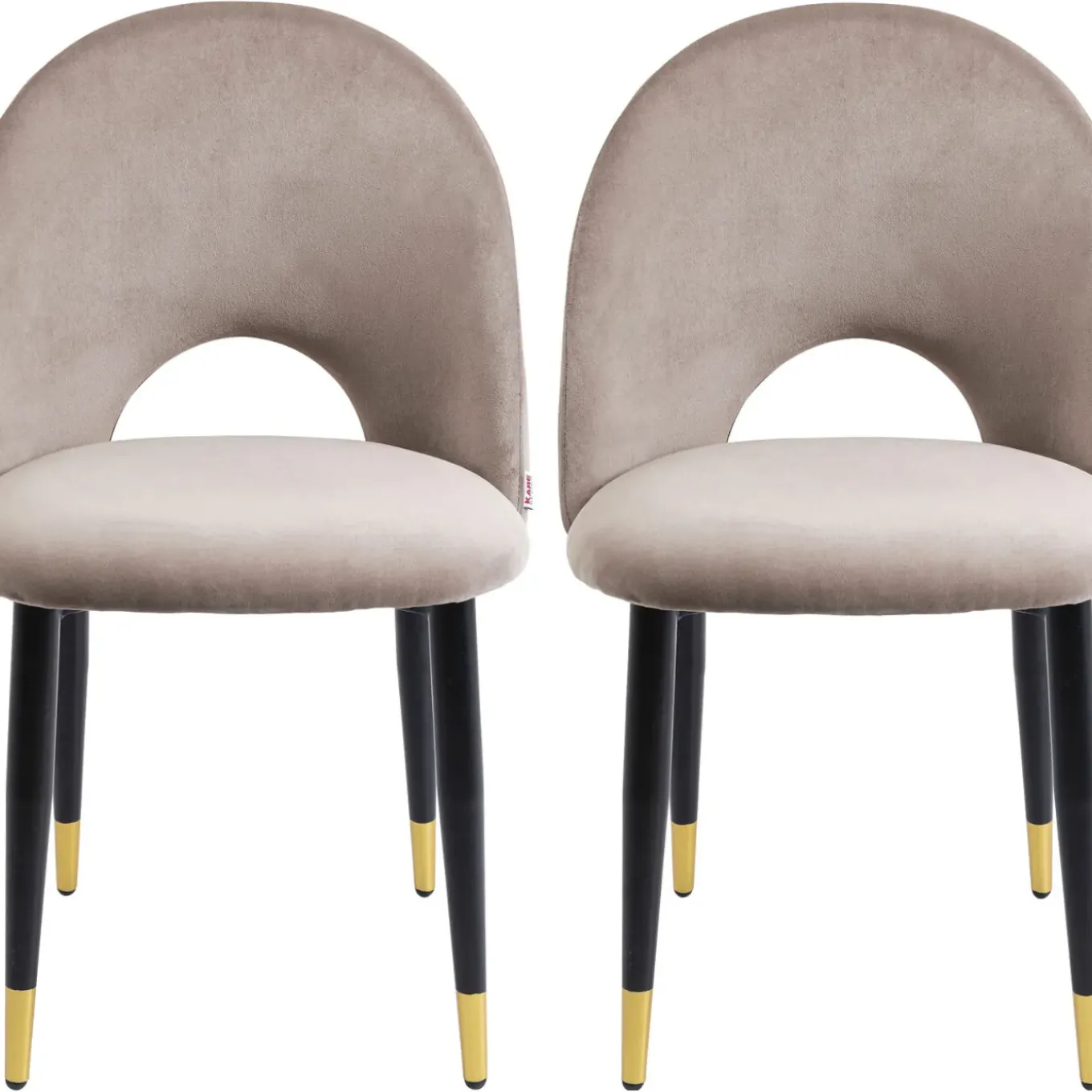 Chaise Iris Velours Taupe (2/Set)