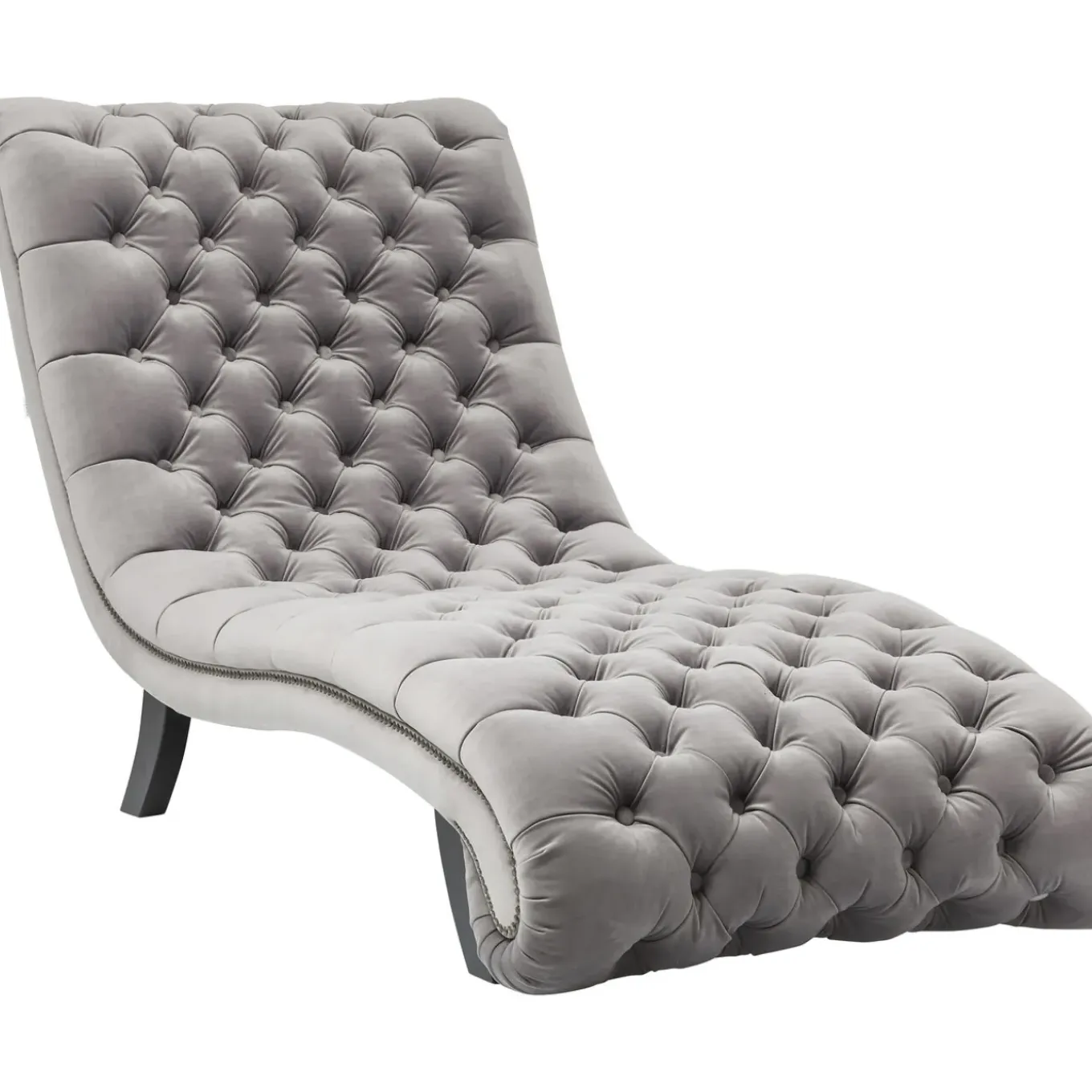 Chaise Longue Desire Velours Argente