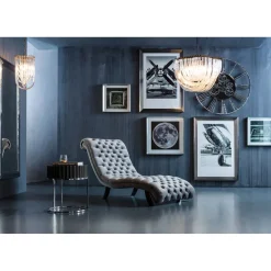 Chaise Longue Desire Velours Argente