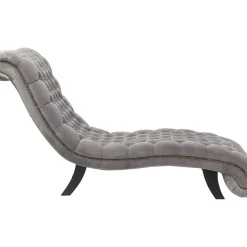 Chaise Longue Desire Velours Argente