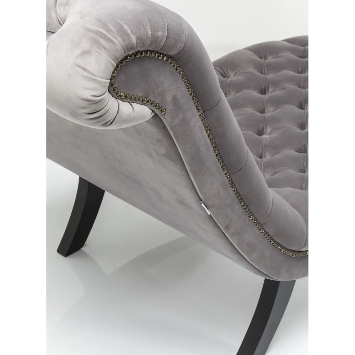 Chaise Longue Desire Velours Argente