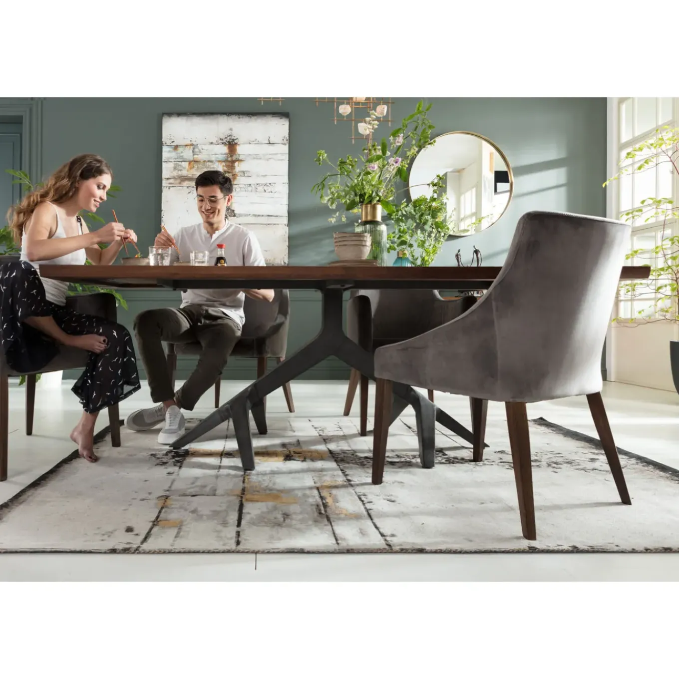 Chaise Mode Velvet Gris