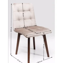 Chaise Moritz Velours Gris