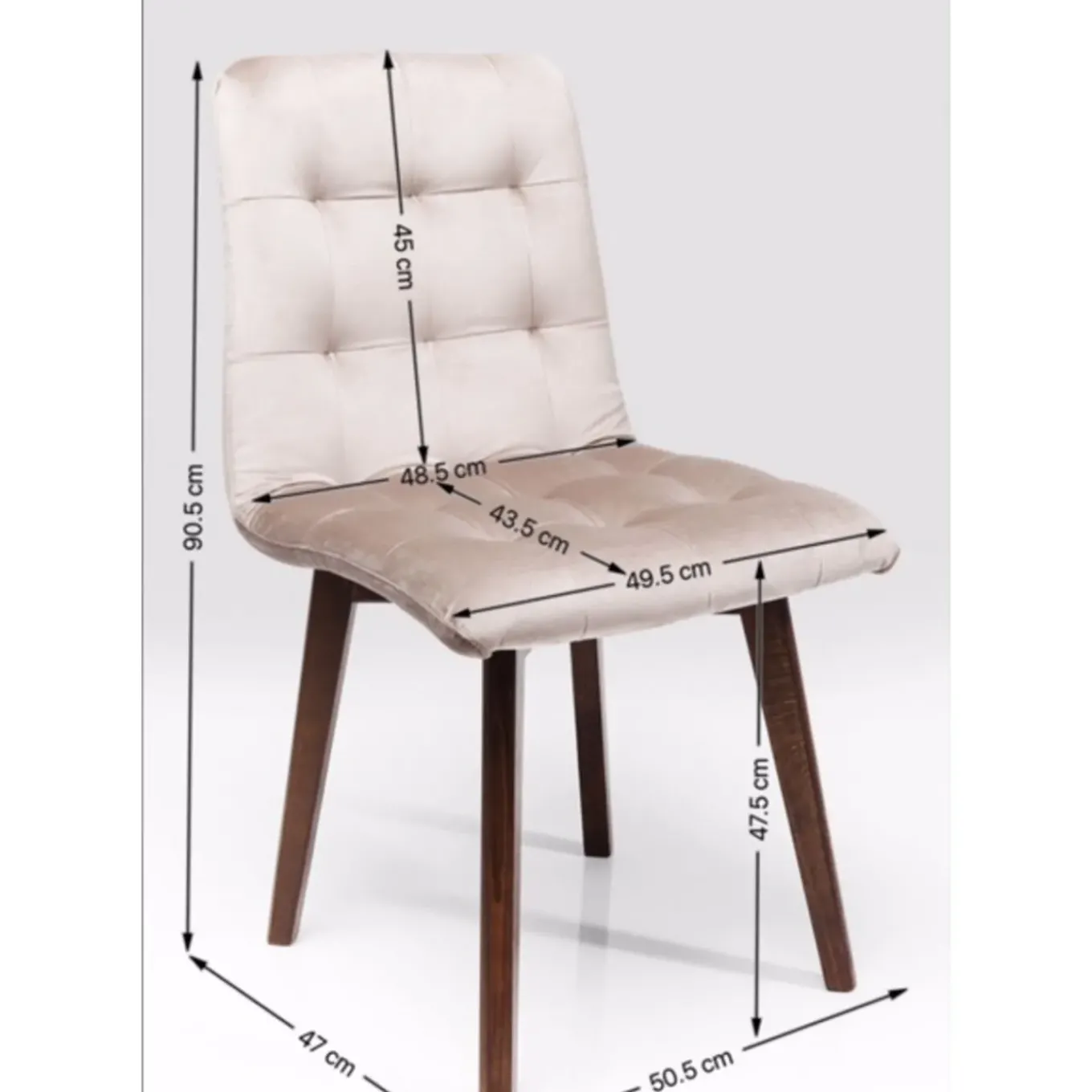 Chaise Moritz Velours Gris