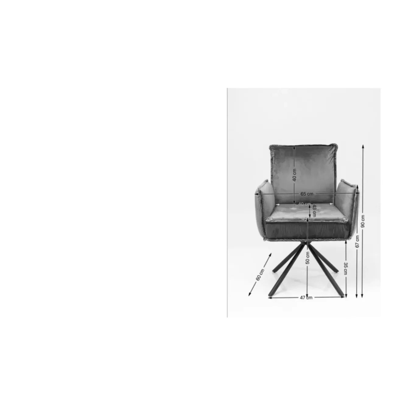 Chaise Pivotante A. Acc. Chelsea Gris