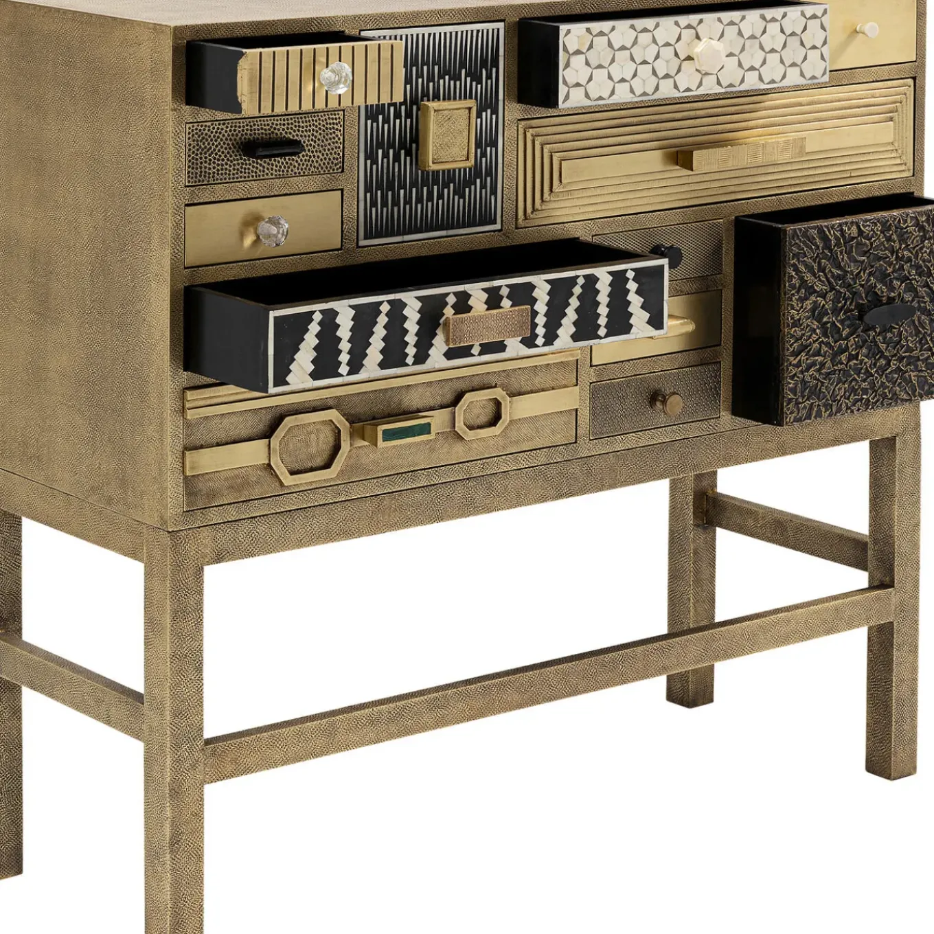 Commode Haute Chalet Dore 13 Tiroirs