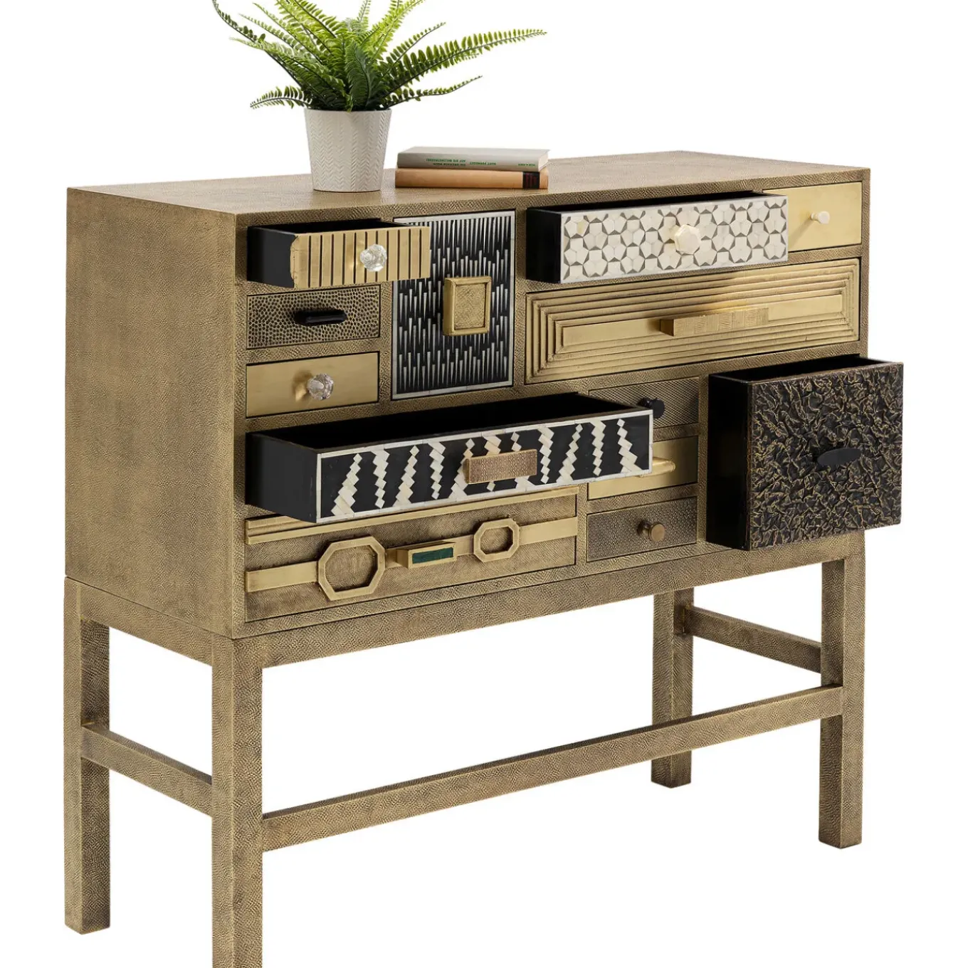 Commode Haute Chalet Dore 13 Tiroirs