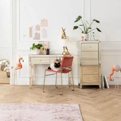 Commode Haute Luxury Champagne 5-Tiroirs