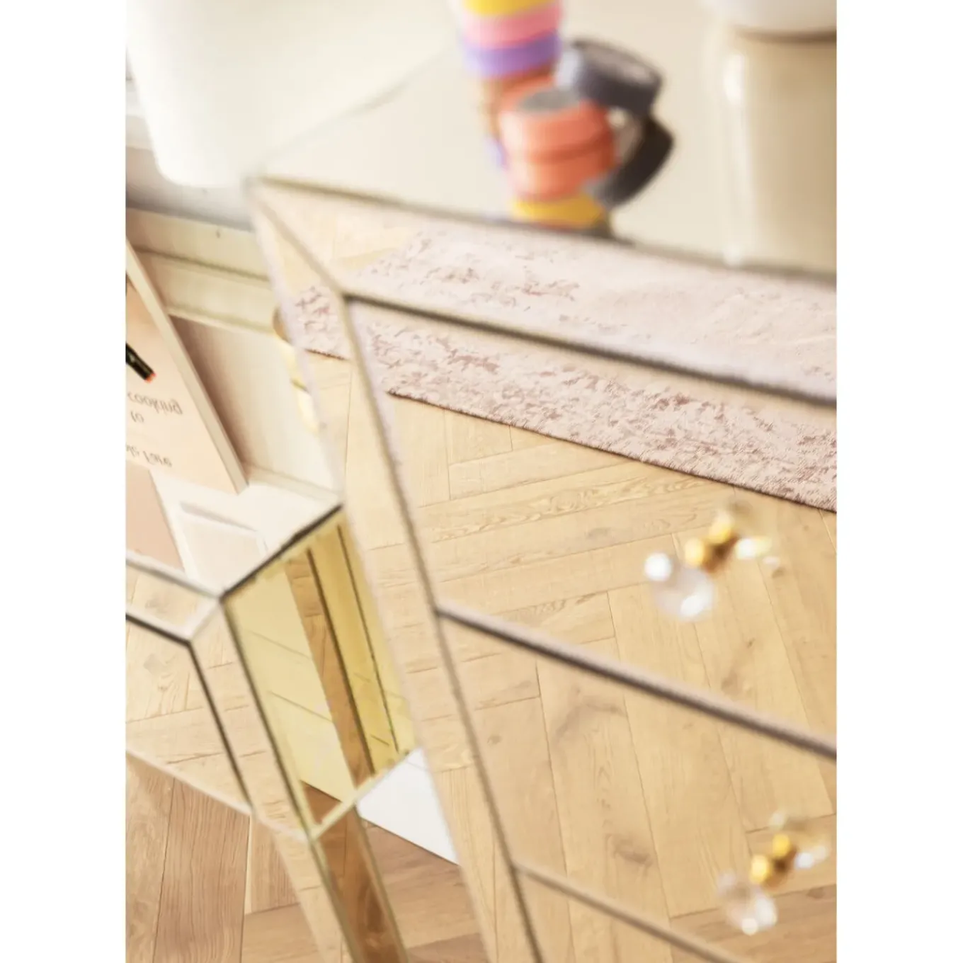 Commode Haute Luxury Champagne 5-Tiroirs