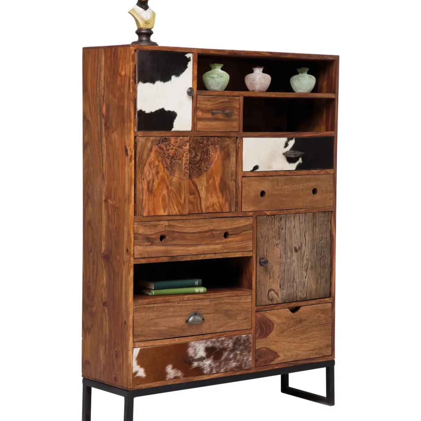 Commode Haute Rodeo 3 Portes,8 Tiroirs