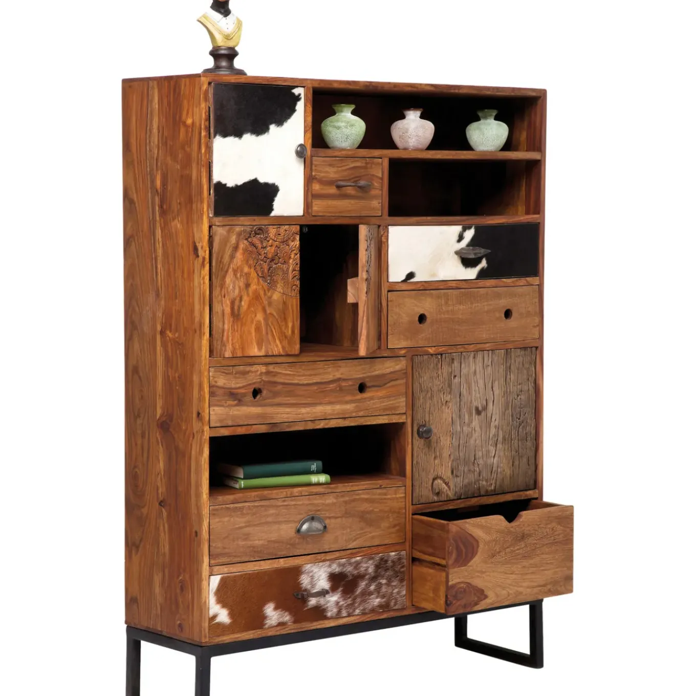 Commode Haute Rodeo 3 Portes,8 Tiroirs
