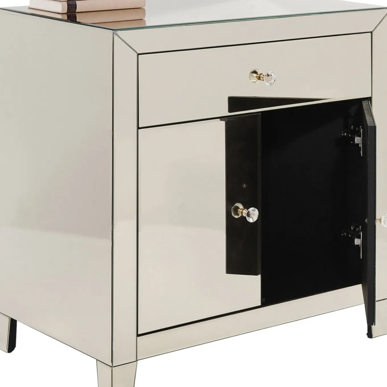 Commode Luxury Champagne 2-Portes,1-Tiroir