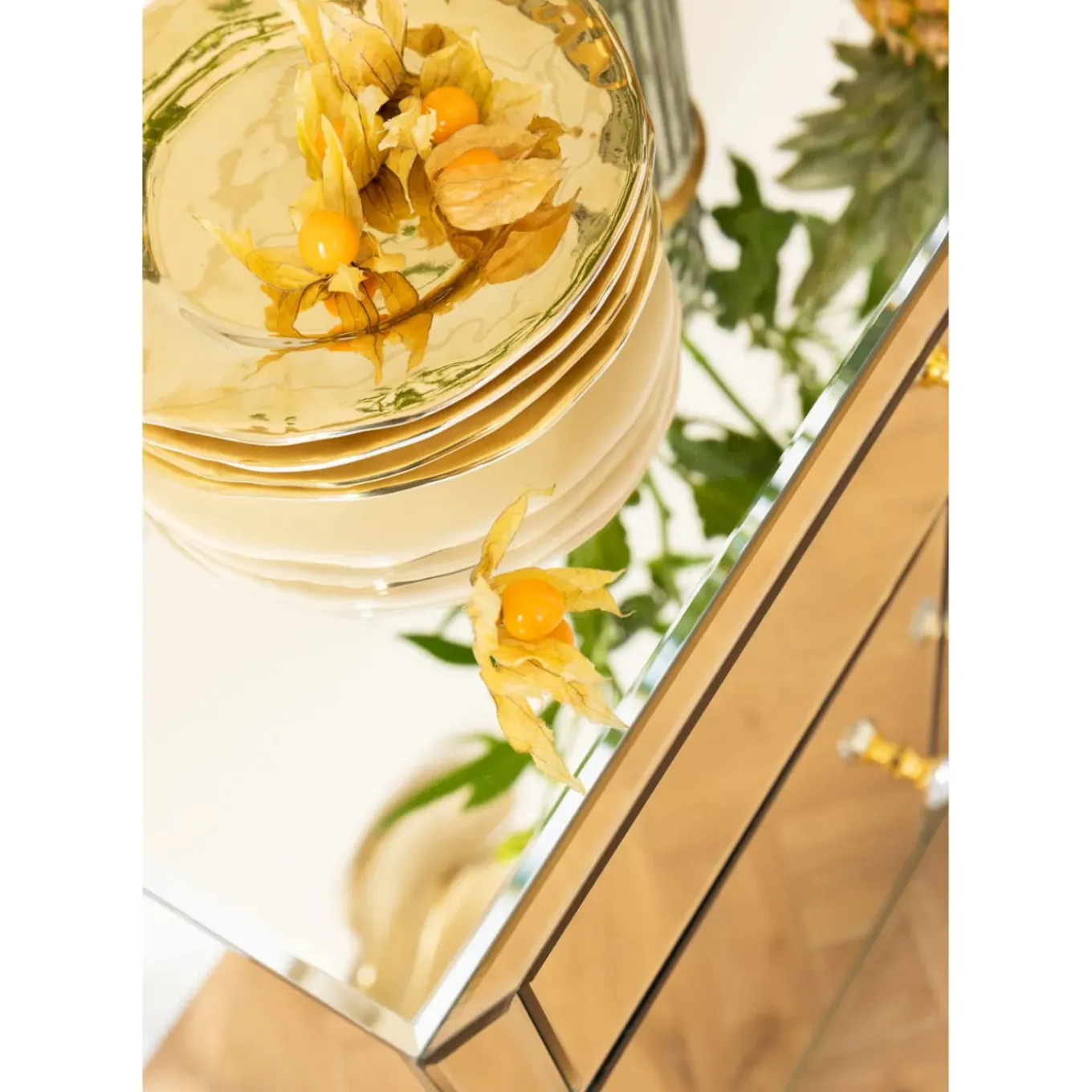 Commode Luxury Champagne 2-Portes,1-Tiroir