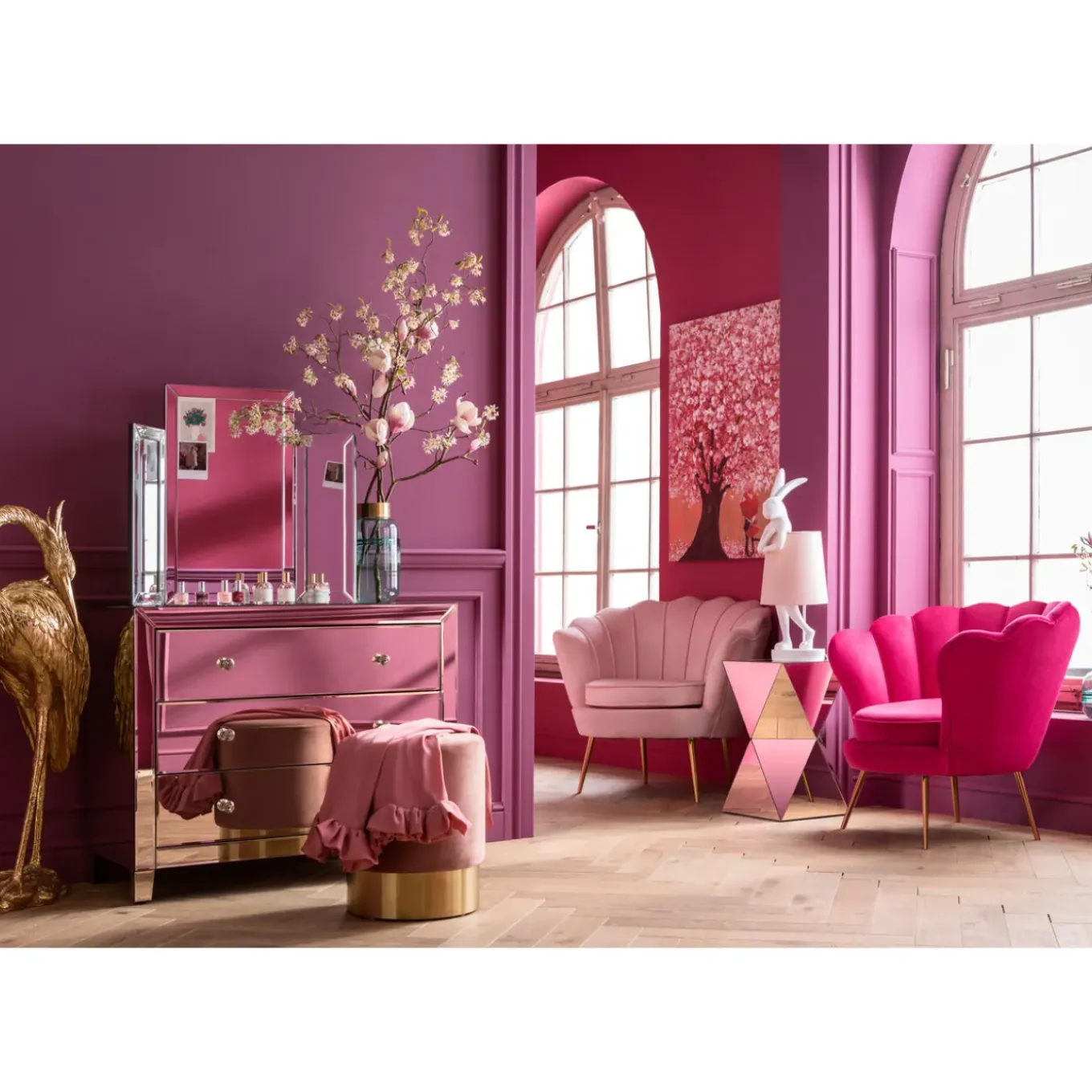 Commode Luxury Champagne,3-Tiroirs