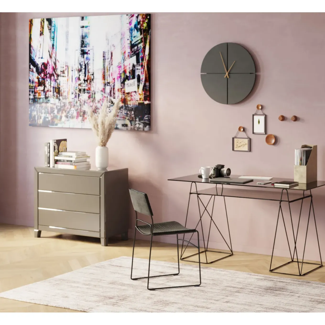 Commode Luxury Champagne,3-Tiroirs