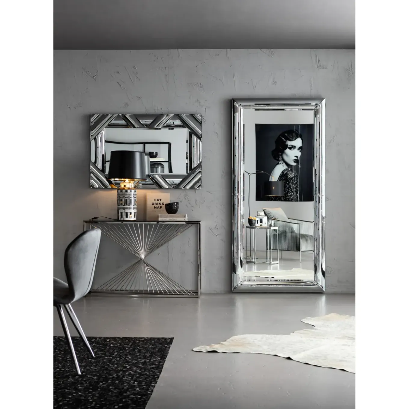 Console Laser Argente-Verre Clair 120X40