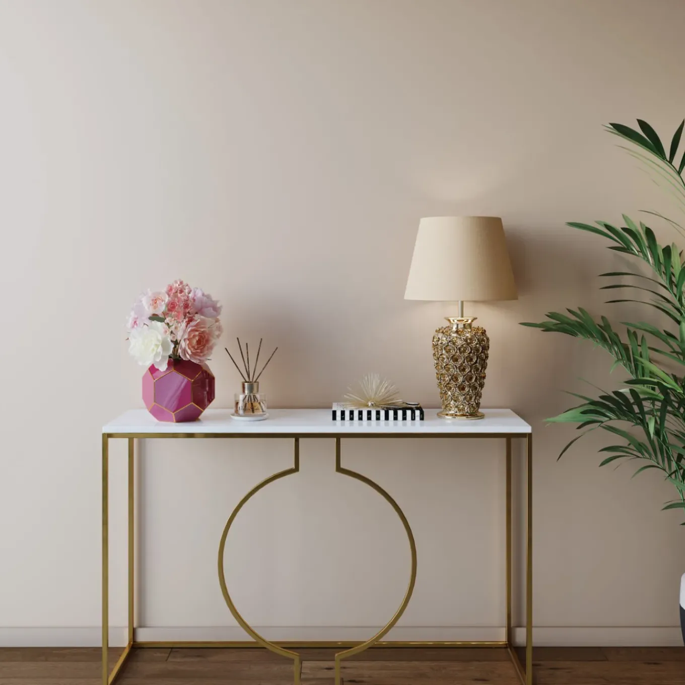 Console Miami Loft Dore 120Cm