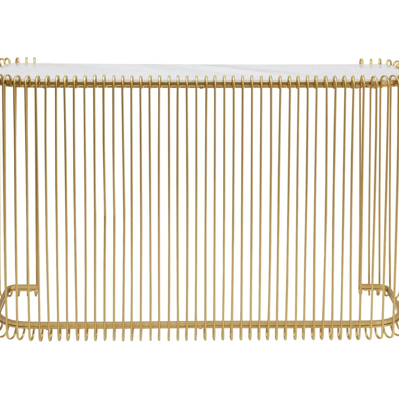 Console Wire Verre Marbre Dore 142X89Cm