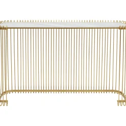 Console Wire Verre Marbre Dore 142X89Cm