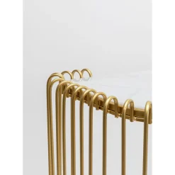 Console Wire Verre Marbre Dore 142X89Cm