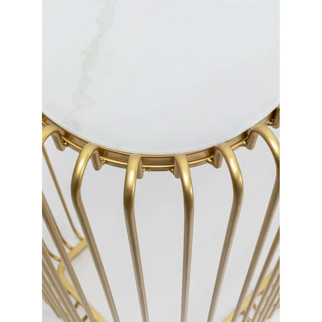 Console Wire Verre Marbre Dore 142X89Cm