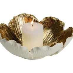 Coupe Décorative Flower Bloom Creme-Dore O25Cm
