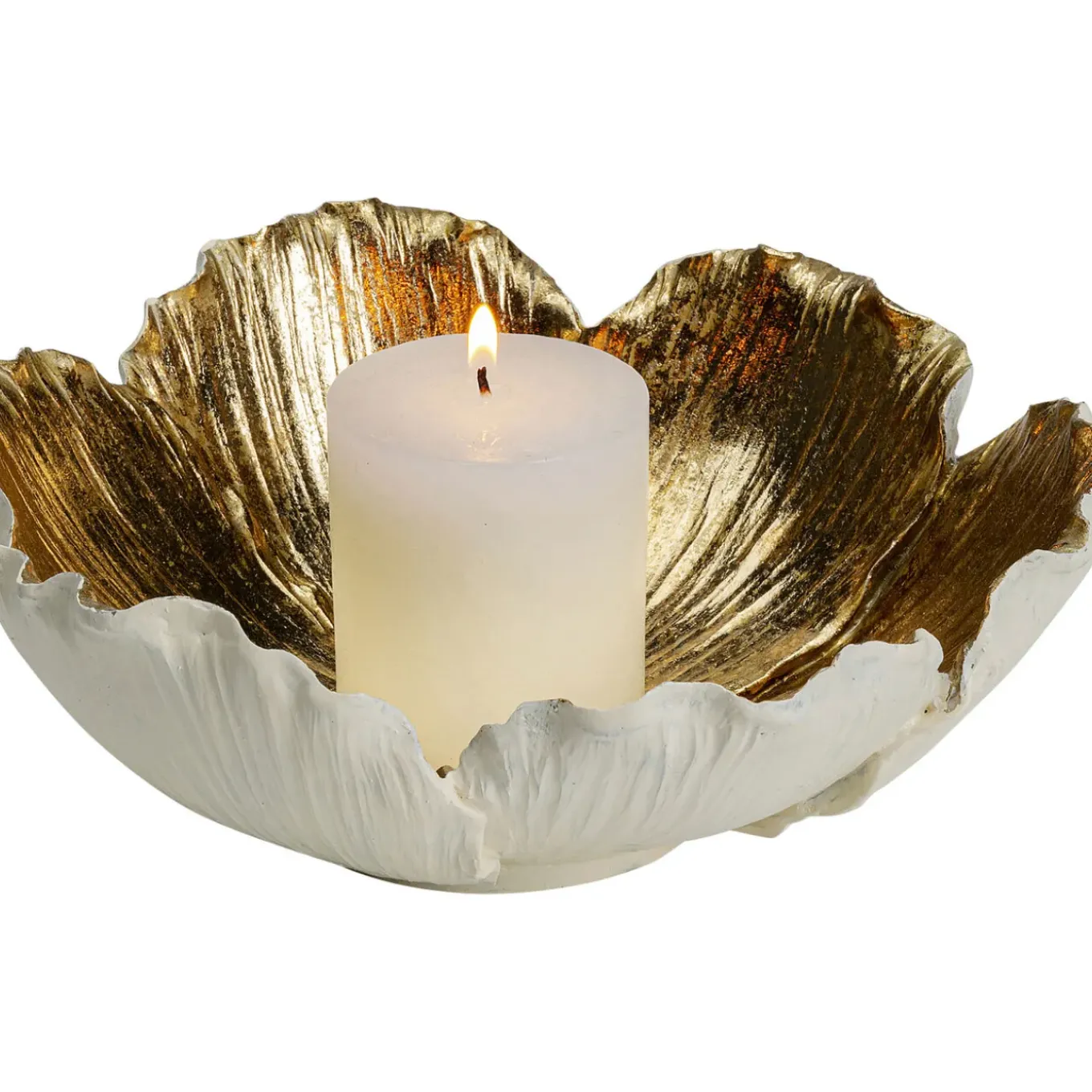 Coupe Décorative Flower Bloom Creme-Dore O25Cm