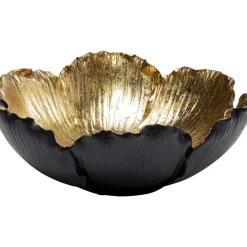 Coupe Décorative Flower Bloom Noir-Dore O25Cm