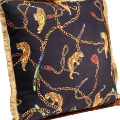 Coussin Tiger Chain Noir 45X45Cm