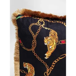 Coussin Tiger Chain Noir 45X45Cm