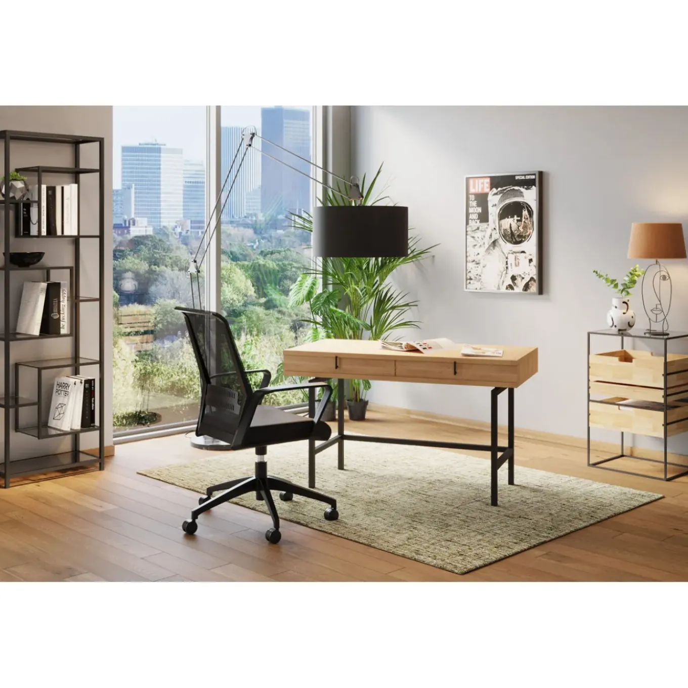 Etagere Loft Noir 60X195Cm