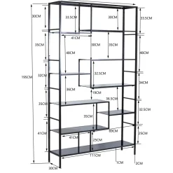 Etagere Loft Noir 115X195Cm
