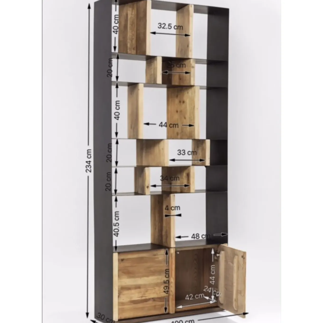 Etagere Storm 2-Portes 100X234Cm