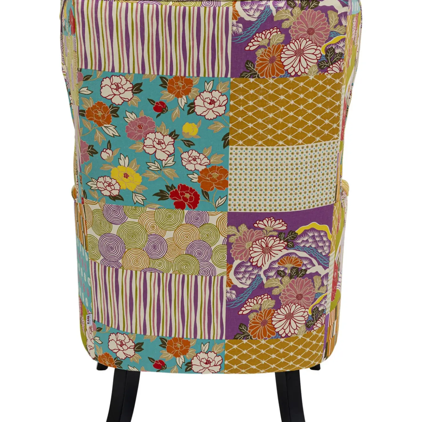 Fauteuil À Oreilles Patchwork Rouge